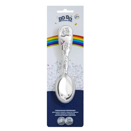 ДЕТСКАЯ ЛОЖКА "БОТИНОЧКИ" С РОЗОВОЙ ЭМАЛЬЮ – КОЛЬЧУГИНСКИЙ МЕЛЬХИОР