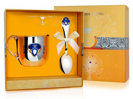 ДЕТСКАЯ КРУЖКА С ЛОЖКОЙ "ПРИНЦ" КД – АРГЕНТА