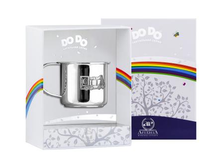 ДЕТСКАЯ СЕРЕБРЯНАЯ КРУЖКА "ПАРОВОЗИК" (ДО-ДО) – АРГЕНТА