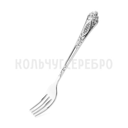 СЕРЕБРЯНАЯ ДЕСЕРТНАЯ ВИЛКА "РЕЛЬЕФНЫЙ С ЧЕРНЕНИЕМ  - СЕВЕРНАЯ ЧЕРНЬ