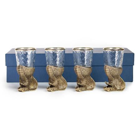 ЧАРКА "КОБРА" ЛАТУННАЯ (СТОПКА ПЕРЕВЁРТЫШ) 4 ШТ