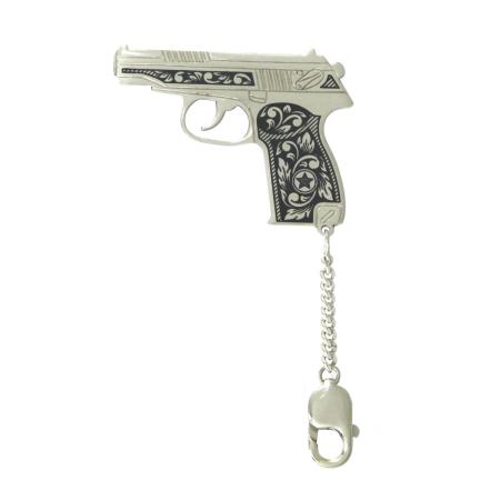 Столовое серебро купить в Москве СЕРЕБРЯНЫЙ БРЕЛОК "МАКАР" – СЕВЕРНАЯ ЧЕРНЬ