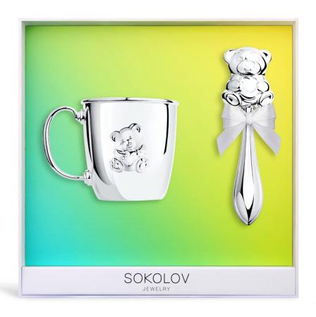 ДЕТСКАЯ КРУЖКА С ПОГРЕМУШКОЙ "МИШУТКА" – SOKOLOV