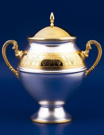 СЕРЕБРЯНАЯ САХАРНИЦА "ФЛОРА" №7 С ПОЗОЛОТОЙ – МСТЁРСКИЙ ЮВЕЛИР