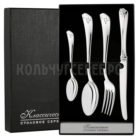 СЕРЕБРЯНЫЙ СТОЛОВЫЙ НАБОР "ANTIQUE" (4 ПРЕДМЕТА) – SOKOLOV