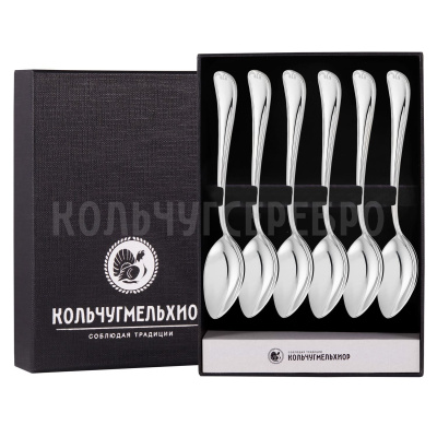 ЧАЙНЫЙ НАБОР ИЗ МЕЛЬХИОРА "ГРАЦИЯ" №8 (6 ЧАЙНЫХ ЛОЖЕК) – МСТЕРСКИЙ ЮВЕЛИР