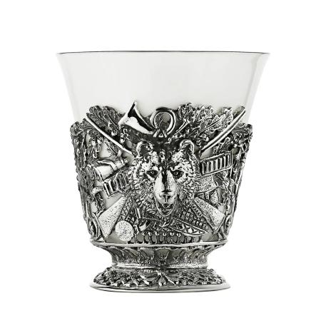 ЧАШКА ЧАЙНАЯ "МЕДВЕДЬ" С ЧЕРНЕНИЕМ – КОЛЬЧУГИНСКИЙ МЕЛЬХИОР