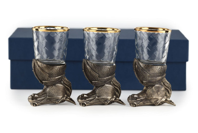 ЧАРКИ "ЛОШАДЬ" ЛАТУННЫЙ (СТОПКИ ПЕРЕВЁРТЫШИ) 3 шт.