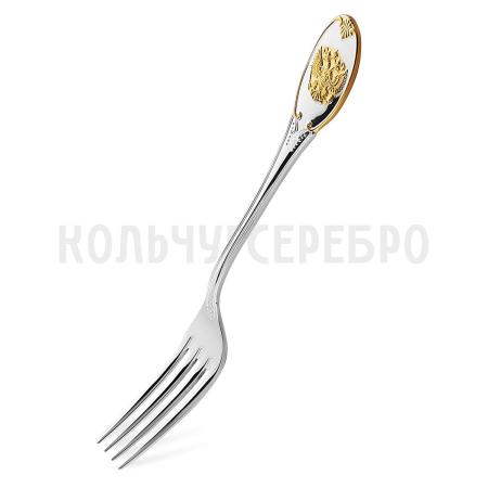 СЕРЕБРЯНАЯ СТОЛОВАЯ ВИЛКА "ЕДИНСТВО" С ПОЗОЛОТОЙ – АРГЕНТА