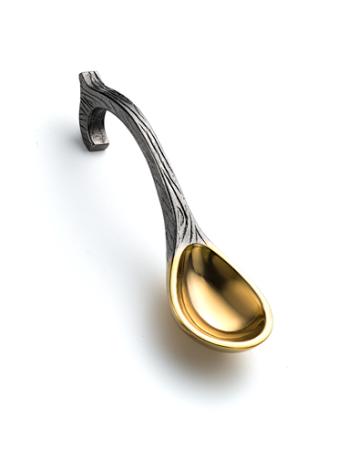 СЕРЕБРЯНАЯ ЛОЖКА ДЛЯ ИКРЫ С ПОЗОЛОТОЙ