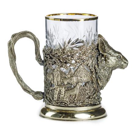 ПОДСТАКАННИК "РУССКИЙ ЛЕС - ЗАЯЦ" ЛАТУННЫЙ