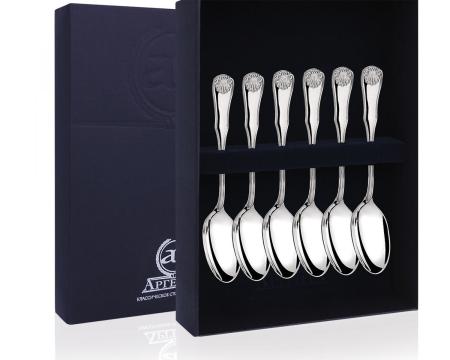 СЕРЕБРЯНЫЙ СТОЛОВЫЙ НАБОР "ВИЗИТ" (6 КОФЕЙНЫХ ЛОЖЕК) – АРГЕНТА