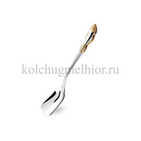 ЛОПАТКА ДЛЯ ИКРЫ ИЗ МЕЛЬХИОРА "РОЗА" С ПОЗОЛОТОЙ – КОЛЬЧУГИНСКИЙ МЕЛЬХИОР