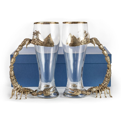 ПИВНОЙ БОКАЛ "СКОРПИОН" ЛАТУННЫЙ 2 ШТ