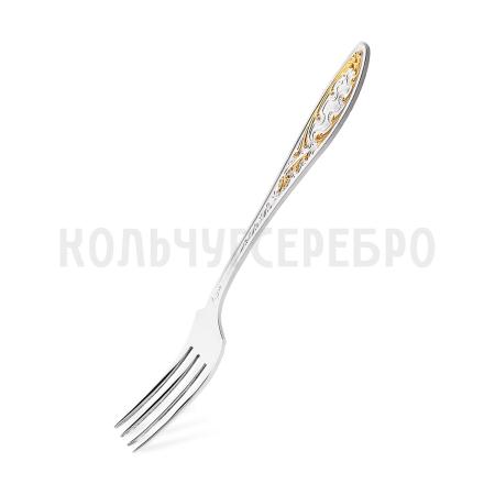 ДЕСЕРТНАЯ ВИЛКА ИЗ МЕЛЬХИОРА "МОРОЗКО" С ПОЗОЛОТОЙ – КОЛЬЧУГИНСКИЙ МЕЛЬХИОР