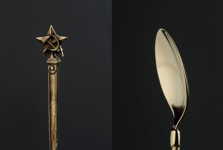 ЛОЖКА ЧАЙНАЯ ЛАТУННАЯ "ЗВЕЗДА СССР" 