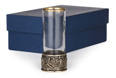 СТОПКА-ПАТРОН "ОХОТНИКИ НА ПРИВАЛЕ" ЛАТУННАЯ