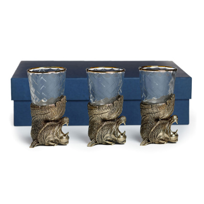 ЧАРКИ "ТИГР-АГРЕССИВНЫЙ" ЛАТУННЫЙ (СТОПКИ ПЕРЕВЁРТЫШИ) 3 ШТ