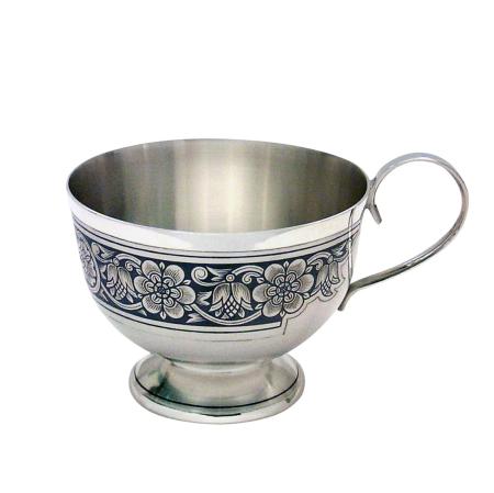 СЕРЕБРЯНАЯ ЧАЙНАЯ ЧАШКА С ЧЕРНЕНИЕМ "40080044А05" – СЕВЕРНАЯ ЧЕРНЬ