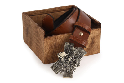 КОЖАНЫЙ РЕМЕНЬ "СКРУДЖ" РЫЖИЙ