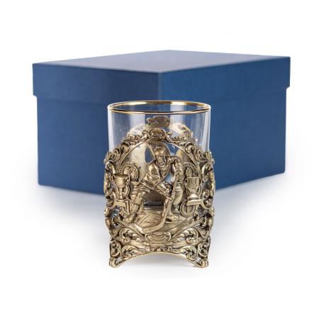 СТАКАН ДЛЯ ВИСКИ "ХОККЕЙ" ЛАТУННЫЙ