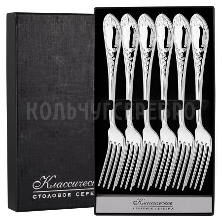 СЕРЕБРЯНЫЙ СТОЛОВЫЙ НАБОР "ВЕСНА" (6 ВИЛОК) – КРАСНАЯ ПРЕСНЯ