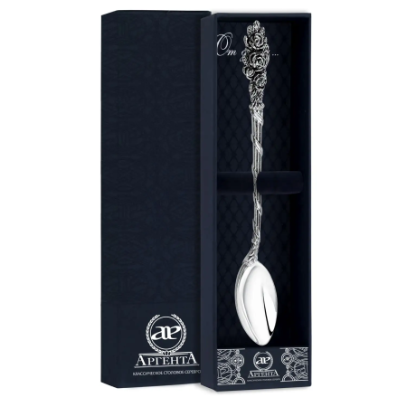 ЛОЖКА ДЛЯ РАЗМЕШИВАНИЯ КОФЕ "РОЗАЛИЯ" С ЧЕРНЕНИЕМ – АРГЕНТА