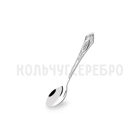 СЕРЕБРЯНАЯ КОФЕЙНАЯ ЛОЖКА "РЕЛЬЕФНЫЙ" С ЧЕРНЕНИЕМ  - СЕВЕРНАЯ ЧЕРНЬ