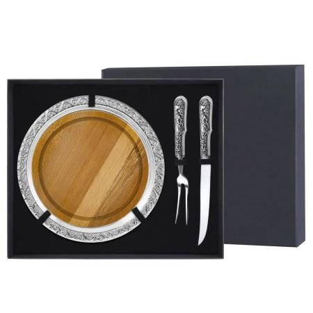 НАБОР ДЛЯ МЯСА "ОХОТНИЧИЙ" (4 ПРЕДМЕТА) – КОЛЬЧУГИНСКИЙ МЕЛЬХИОР