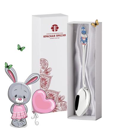 СЕРЕБРЯНАЯ ДЕТСКАЯ ЛОЖКА "ЗАЙЧИК" – КРАСНАЯ ПРЕСНЯ