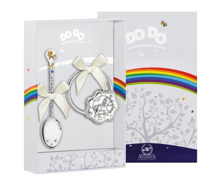 ДЕТСКИЙ НАБОР: ЛОЖКА И ПОГРЕМУШКА ДО-ДО "ЛОШАДКА" – АРГЕНТА