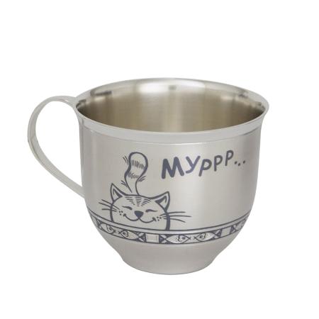 СЕРЕБРЯНАЯ ЧАЙНАЯ ЧАШКА С ЧЕРНЕНИЕМ "МУРЛЫКА" – СЕВЕРНАЯ ЧЕРНЬ