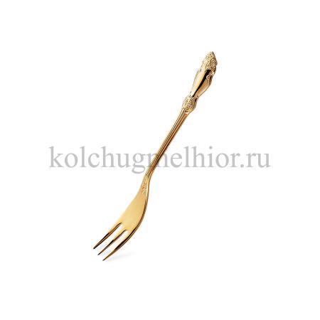 ВИЛКА ДЛЯ ФРУКТОВ ИЗ МЕЛЬХИОРА "РОЗА" ПОЗОЛОЧЕННАЯ – КОЛЬЧУГИНСКИЙ МЕЛЬХИОР