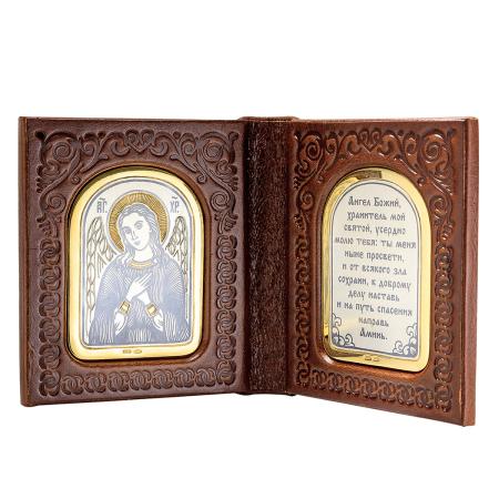 СЕРЕБРЯНАЯ ИКОНА-СКЛАДЕНЬ "АНГЕЛ-ХРАНИТЕЛЬ" АРТ. 50240059Х06 – СЕВЕРНАЯ ЧЕРНЬ