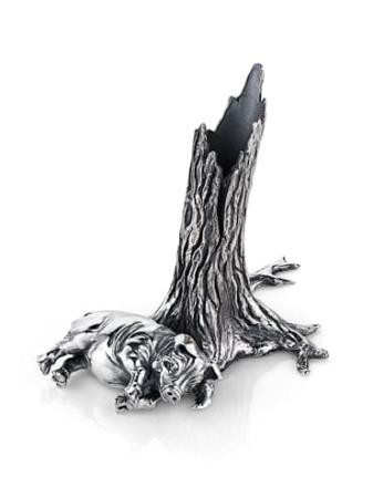 СЕРЕБРЯНАЯ ПОДСТАВКА ПОД РУЧКУ "СВИНЬЯ ПОД ДУБОМ" – АЛЬТМАСТЕР