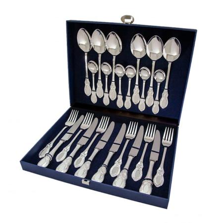 СЕРЕБРЯНЫЙ СТОЛОВЫЙ НАБОР "КУПЕЧЕСКИЙ" (24 ПРЕДМЕТА)  - СЕВЕРНАЯ ЧЕРНЬ