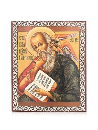 ИКОНА "ИОАНН БОГОСЛОВ" В СЕРЕБРЯНОМ БАГЕТЕ – АЛЬТМАСТЕР