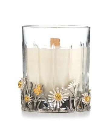 СЕРЕБРЯНАЯ АРОМА-СВЕЧА С ТРЕСКОМ КАМИНА "РОМАШКА" – АЛЬТМАСТЕР