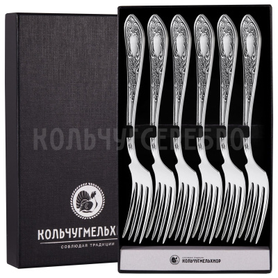 СТОЛОВЫЙ НАБОР ИЗ МЕЛЬХИОРА "ЖАСМИН" (6 ВИЛОК) – КОЛЬЧУГИНСКИЙ МЕЛЬХИОР