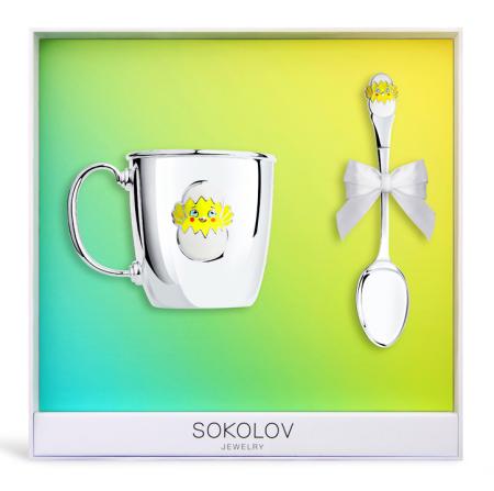 ДЕТСКАЯ КРУЖКА С ЛОЖКОЙ "ЦЫПЛЁНОК"