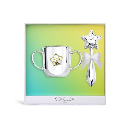 ДЕТСКИЙ ПОИЛЬНИК С ПОГРЕМУШКОЙ "ЗВЕЗДА" С ПОЗОЛОТОЙ – SOKOLOV