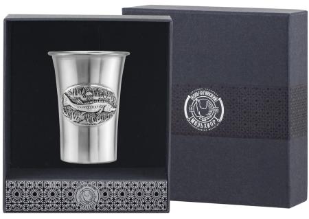 СТОПКА "ОСЁТР" ПОСЕРЕБРЕННАЯ С ЧЕРНЕНИЕМ (1 ШТУКА) – КОЛЬЧУГИНСКИЙ МЕЛЬХИОР