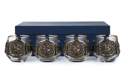 СТАКАН ДЛЯ ВИСКИ "ГЕОРГИЙ ПОБЕДОНОСЕЦ" CLASSIC 4 ШТ.