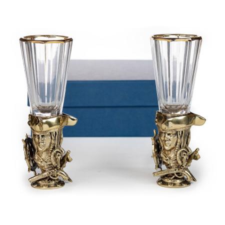 ЛАФИТНИК ДЛЯ ВОДКИ "ПИРАТ" ЛАТУННЫЙ 2 ШТ