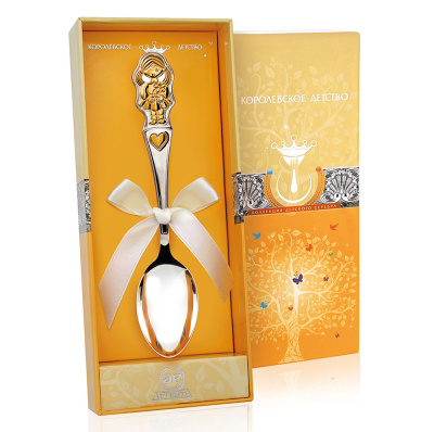 СЕРЕБРЯНАЯ ДЕТСКАЯ ЛОЖКА "ДЕВОЧКА" С ПОЗОЛОТОЙ – АРГЕНТА