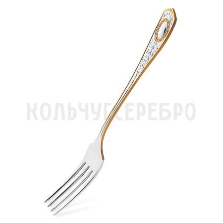 СТОЛОВАЯ ВИЛКА ИЗ МЕЛЬХИОРА "№1" С ПОЗОЛОТОЙ - КОЛЬЧУГИНСКИЙ МЕЛЬХИОР