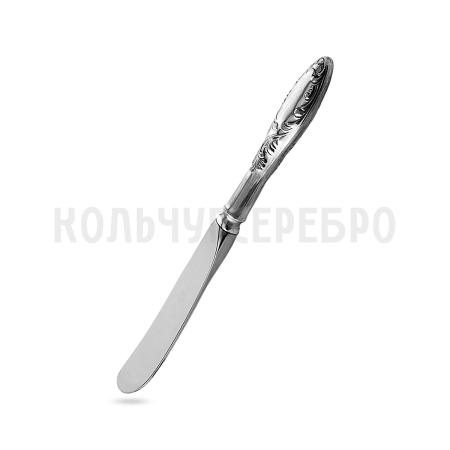 НОЖ ДЛЯ МАСЛА ИЗ МЕЛЬХИОРА "ПЛАМЯ" С ЧЕРНЕНИЕМ – КОЛЬЧУГИНСКИЙ МЕЛЬХИОР