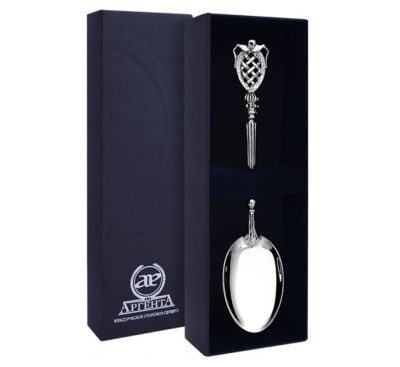 СЕРЕБРЯНАЯ ЧАЙНАЯ ЛОЖКА "МЕЦЕНАТ" С ЧЕРНЕНИЕМ – АРГЕНТА