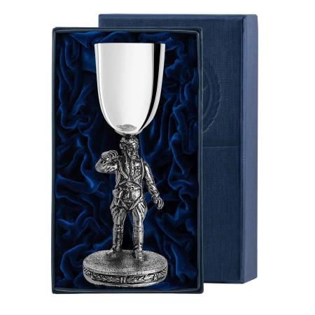 СЕРЕБРЯНАЯ РЮМКА "ЛЁТЧИК" С ЧЕРНЕНИЕМ (1 ШТУКА) – АРГЕНТА