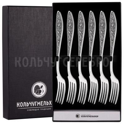 ДЕСЕРТНЫЙ НАБОР ИЗ МЕЛЬХИОРА "МОРОЗКО" (6 ДЕСЕРТНЫХ ВИЛОК) – КОЛЬЧУГИНСКИЙ МЕЛЬХИОР